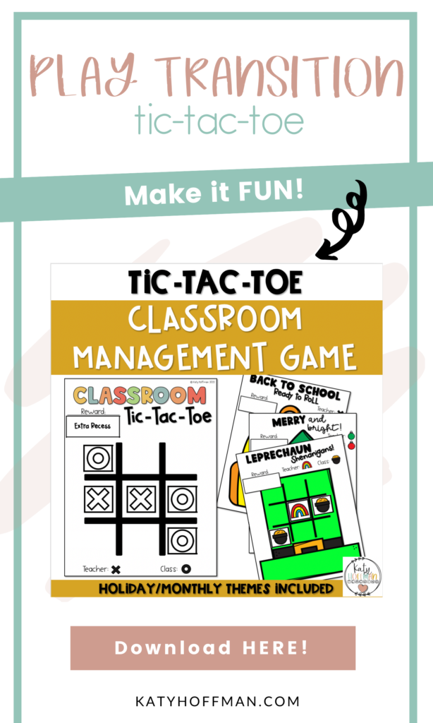 Classroom Management Tic-Tac-Toe Game